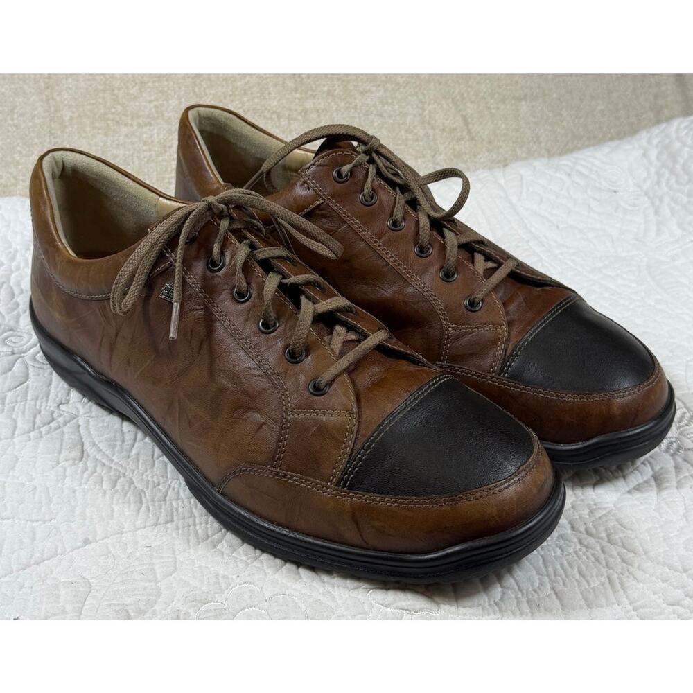 Finn Comfort Men's Brown 12 Alamo Leather Lace Up Comfort Walking Shoes Style